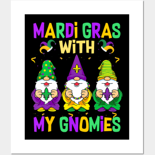 Mardi Gras With My Gnomies 2024 Mardi Gras Beads Gnomes Posters and Art